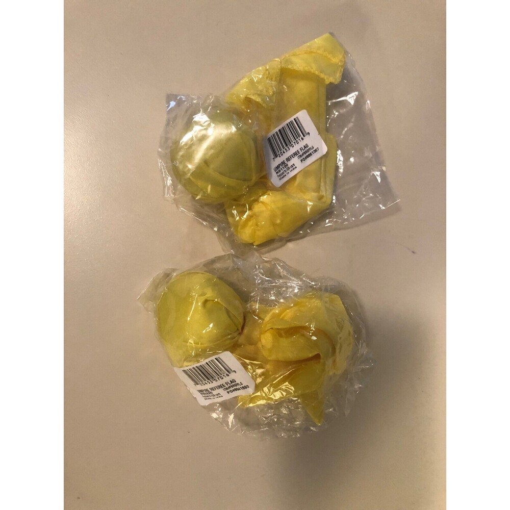 Football Referee/Official's Taped, Weighted Center Ball Penalty Flag - Gold Pair